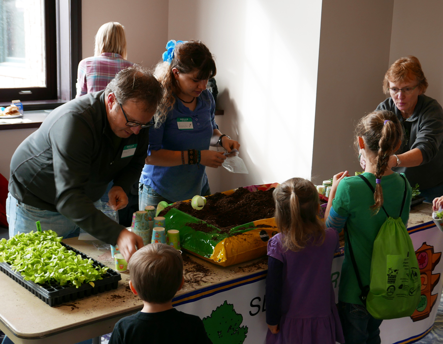 Children learning about plants