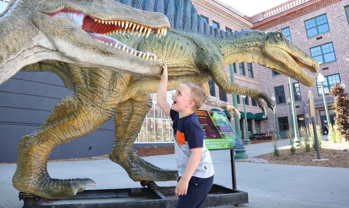 Kid with Spinosaurus