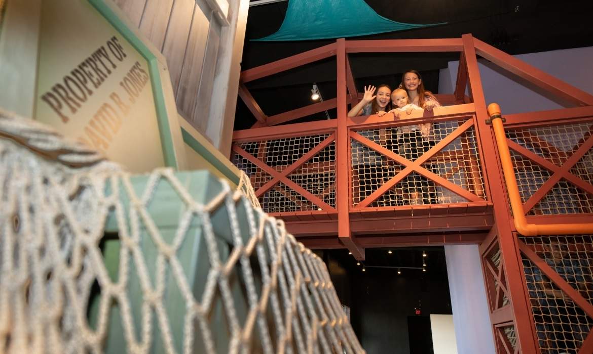 Kids Playing on Prehistoric Adventure Climber