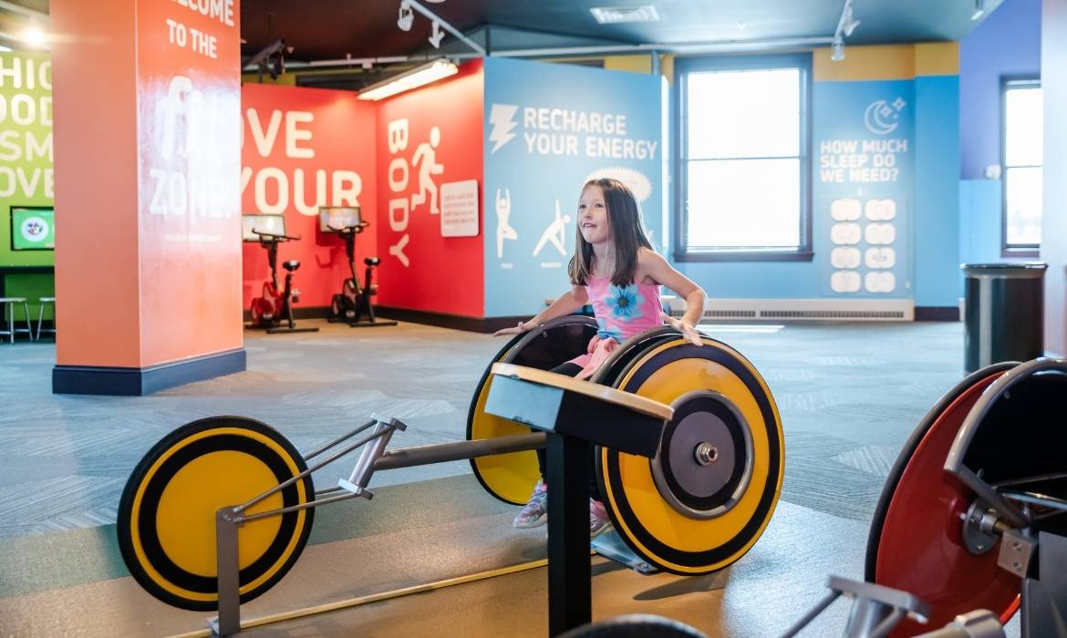 Girl in fit Zone fueled by Sanford Health